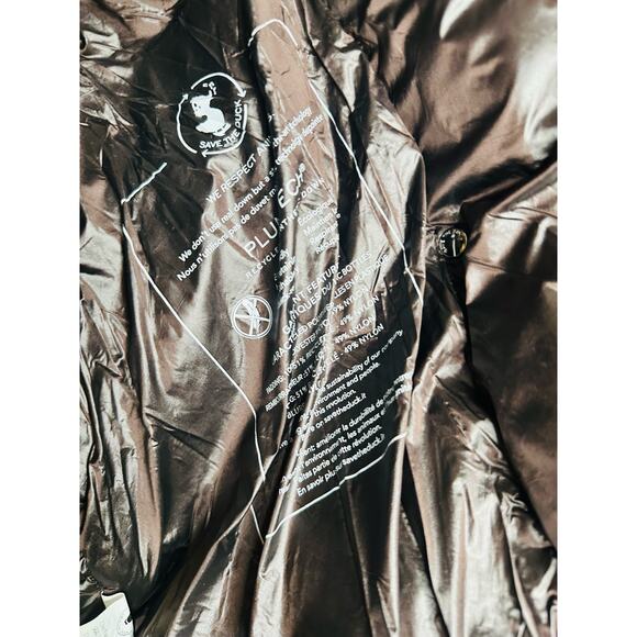 SAVE THE DUCK Ishya Puffer Black Brown Copper Moto Quilted Coat Jacket Size S - Picture 11 of 14